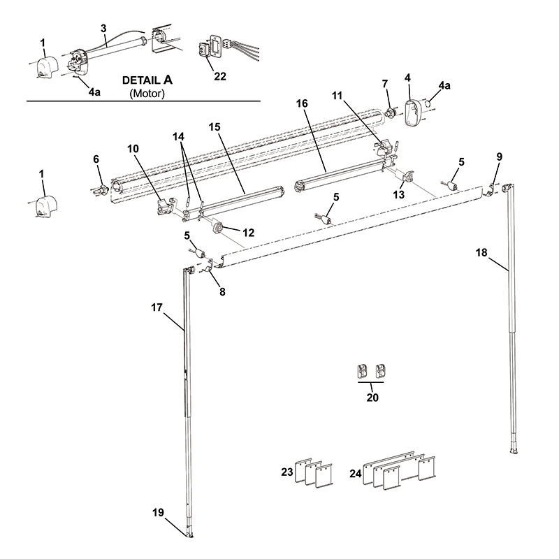 Freedom L/H End Plate Lead Rail White