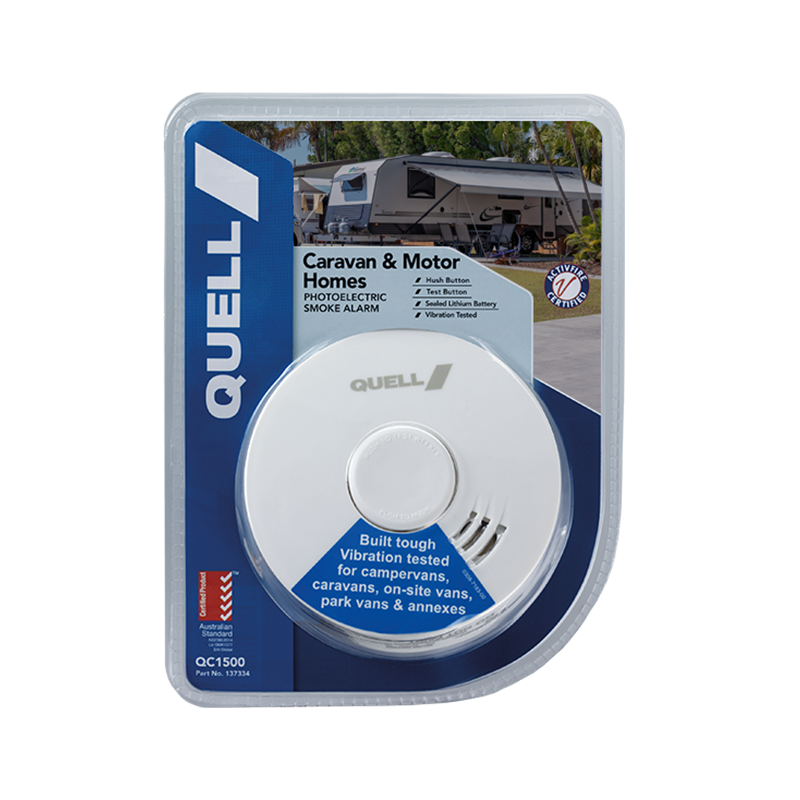 QUELL QC1500 Caravan & RV Photoelectric Smoke Alarm - 10 Year Sealed Battery 