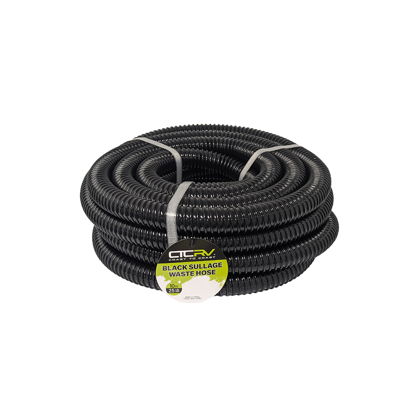 COAST RV Black Sullage Waste Hose - 10m Roll - 25mm I.D. 