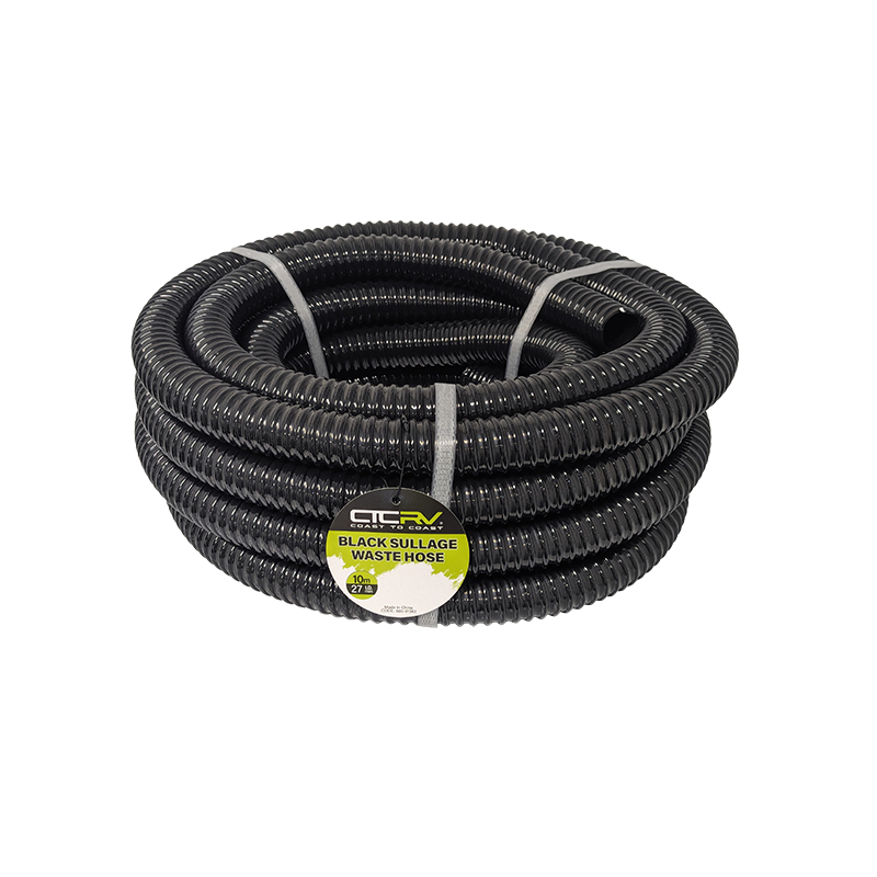 COAST RV Black Sullage Waste Hose - 10m Roll - 27mm I.D. 