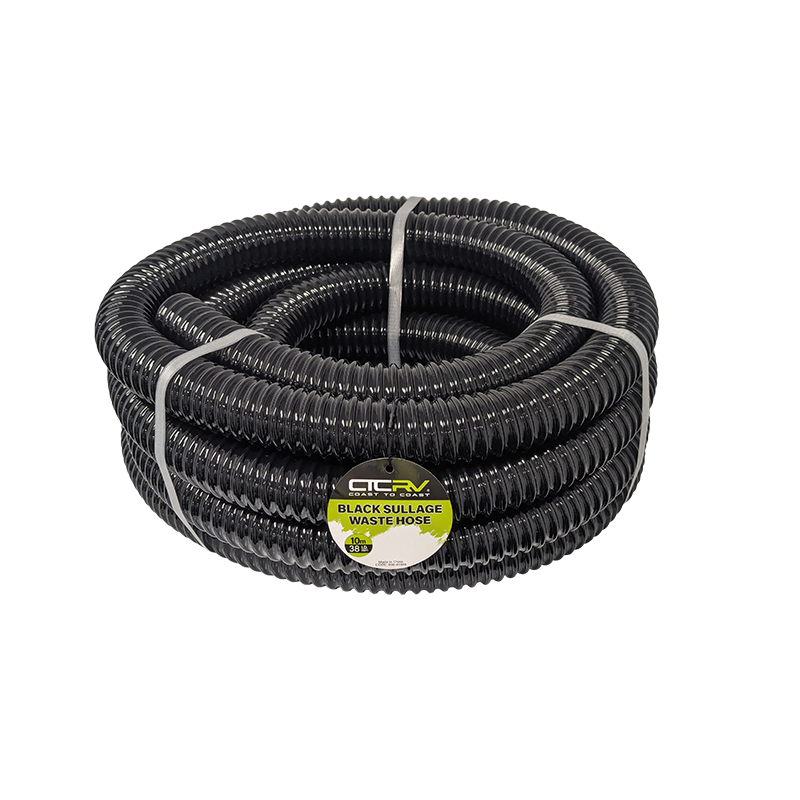 COAST RV Black Sullage Waste Hose - 10m Roll - 38mm I.D. 