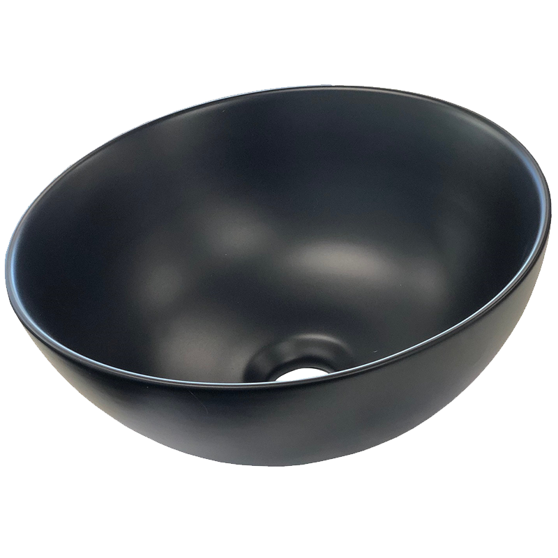 Matt Black Round Ceramic Bathroom Basin