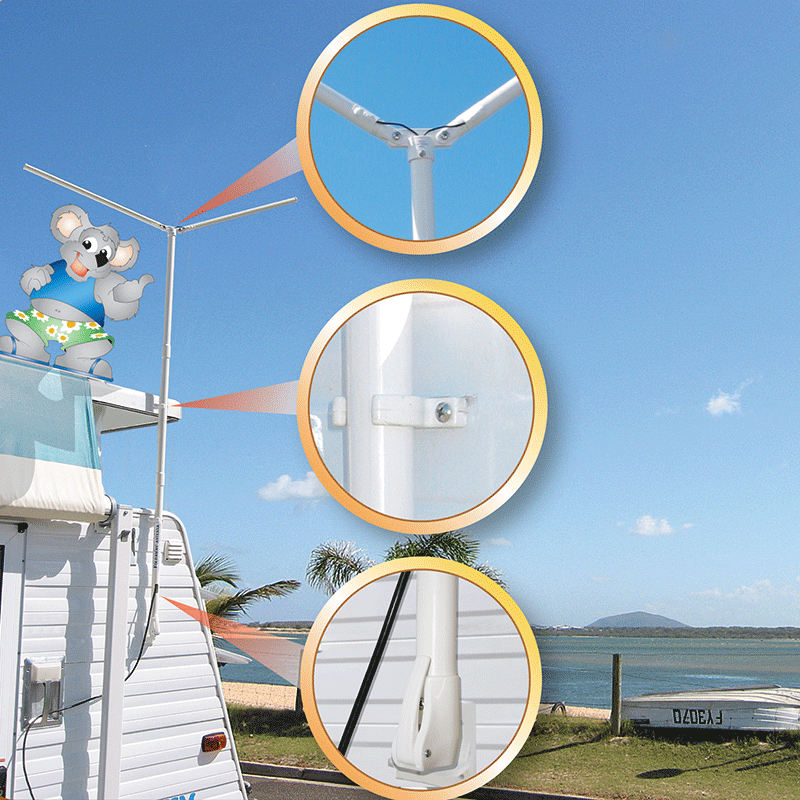 Foldaway Standard Caravan TV Antenna