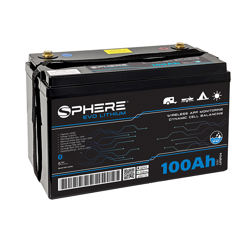 100AH EVO Lithium Battery (LiFePO4) - IP67 & Bluetooth/100A BMS