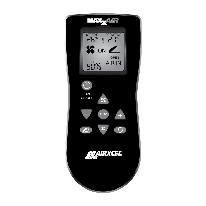 MaxxFan Plus with Thermostat, Power Lift, Rain Sensor and Remote