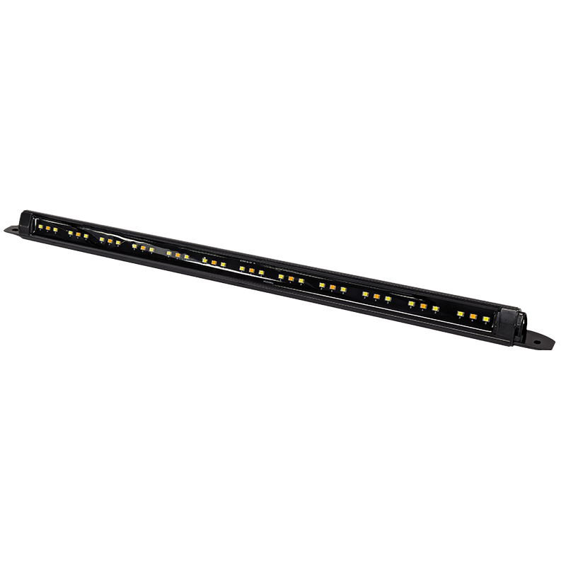 COAST RV Slimline 12V LED Awning Light | Dual Amber & White Light - Black 500mm x 23mm.